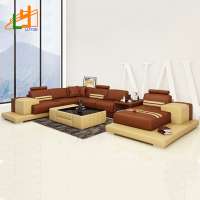 Hot Sale L U Shape Living Room Furniture Genuine Leather Sofa Luxury China 7 Seater Sofa Set