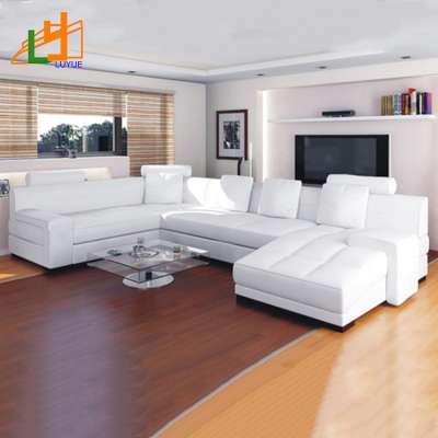 New Design U Shaped korean style Furniture Set Living Room Leather Corner Sofa